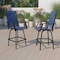 Flash Furniture 2PK Outdoor Stool - 30 inch Patio Bar Stool, Navy 2-ET-SWVLPTO-30-NV-GG - alternate 1